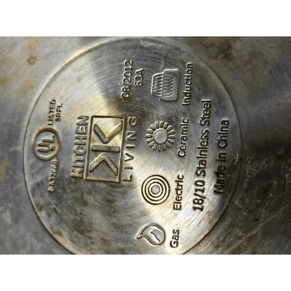 Vtg Kitchen Living 18/10 Stainless Steel Pressure Cooker Induction Compatible